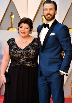 Shanna Evans with her brother, Chris Evan attend the 89th Annual Academy Awards.